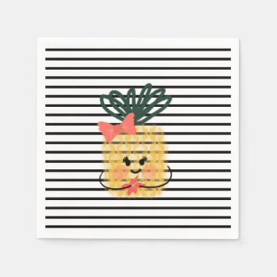 Ananas hält Hibiskus-Luau-Geburtstag Serviette