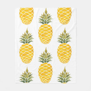 Ananas. Handgemalte Aquarellbilder w Fleecedecke