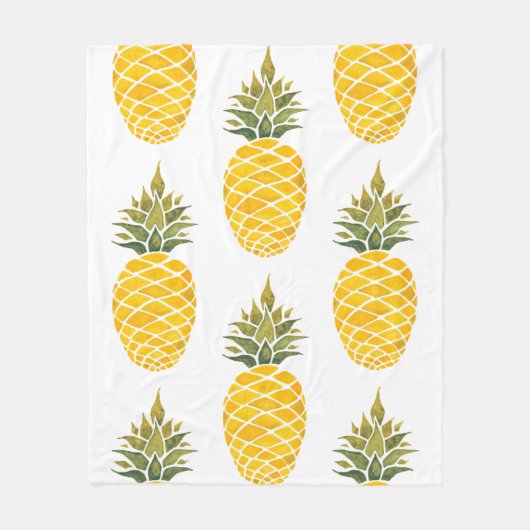 Ananas. Handgemalte Aquarellbilder w Fleecedecke (Vorderseite)