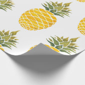 Ananas. Handgemalte Aquarellbilder w Geschenkpapier (Ecke)