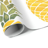 Ananas. Handgemalte Aquarellbilder w Geschenkpapier (Rolleneckpunkt)