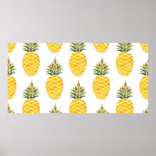 Ananas. Handgemalte Aquarellbilder w Poster (Vorne)