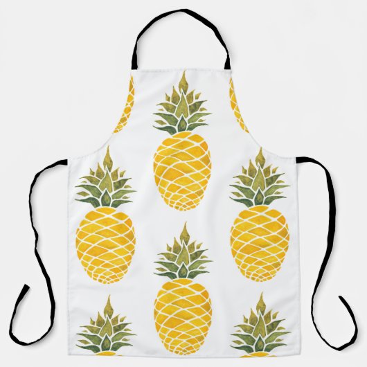 Ananas. Handgemalte Aquarellbilder w Schürze (Vorderseite)