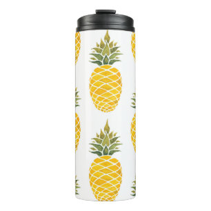 Ananas. Handgemalte Aquarellbilder w Thermosbecher