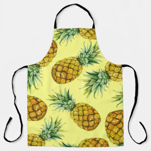 Ananas, handgezogen: Aquarell Nahtlos Schürze