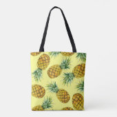 Ananas, handgezogen: Aquarell Nahtlos Tasche (Rückseite)