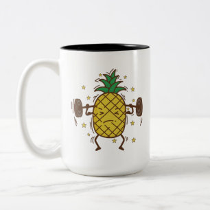 Ananas-Hanteltraining für Frauen, Ananas für Fraue Zweifarbige Tasse