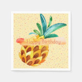 Ananas Happy Birthday Serviette (Vorderseite)