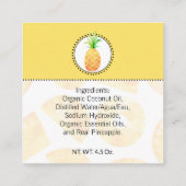 Ananas, hausgemachte Bath & Body-Label | Tag (Rückseite)