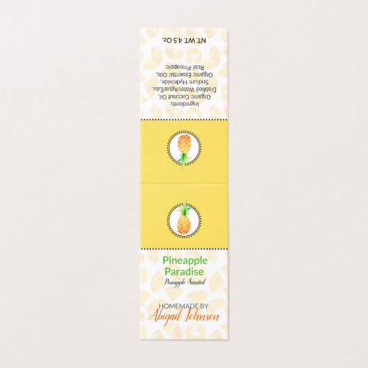 Ananas, hausgemachte Bath & Body-Label | Tag (Außenseite Aufgefaltet)