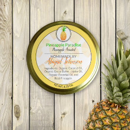 Ananas, hausgemachte Körperbutter oder Gelee-Etike Runder Aufkleber
