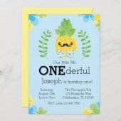 Ananas Herr Onederful Erster Geburtstag Einladung (Vorne/Hinten)