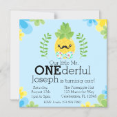 Ananas Herr Onederful Erster Geburtstag Magneteinladung (Vorderseite)