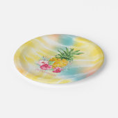 Ananas, Hibiskus Aquarellfarben Gefärbte Krawatte Pappteller (Schrägansicht)