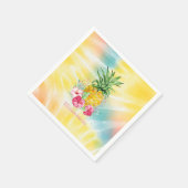 Ananas, Hibiskus Aquarellfarben Gefärbte Krawatte Serviette (Ecke)