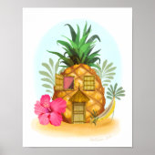 Ananas Hibiskus Beach House Art Print Poster (Vorne)