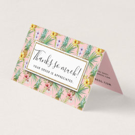 Ananas & Hibiskus Blume Aquarell Vielen Dank