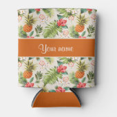 Ananas-Hibiskus und Palmfronten Dosenkühler (Vorderseite)