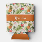 Ananas-Hibiskus und Palmfronten Dosenkühler (Rückseite)