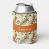 Ananas-Hibiskus und Palmfronten Dosenkühler (Kanne Rückseite)