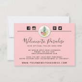 Ananas & Hibiskus Wasserfarbe Danke Karte (Rückseite)