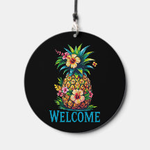Ananas Hibiskus Wind Chime Outdoor Decke