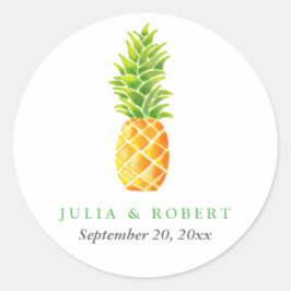 Ananas-Hochzeit Runder Aufkleber