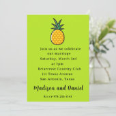Ananas Hochzeitsfeier Tropical   Einladung (Stehend Vorderseite)