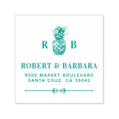 Ananas | Hochzeitsinitials - Rücksendeadresse Permastempel (Design)