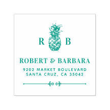 Ananas | Hochzeitsinitials - Rücksendeadresse