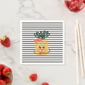 Ananas Holding Hisbiscus Luau Geburtstag Serviette (Beispiel)