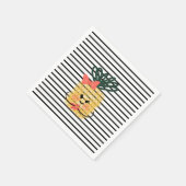 Ananas Holding Hisbiscus Luau Geburtstag Serviette (Ecke)