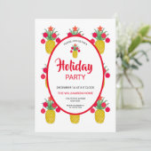 Ananas Holiday Party Weihnachten Einladung (Stehend Vorderseite)