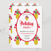 Ananas Holiday Party Weihnachten Einladung (Vorne/Hinten)