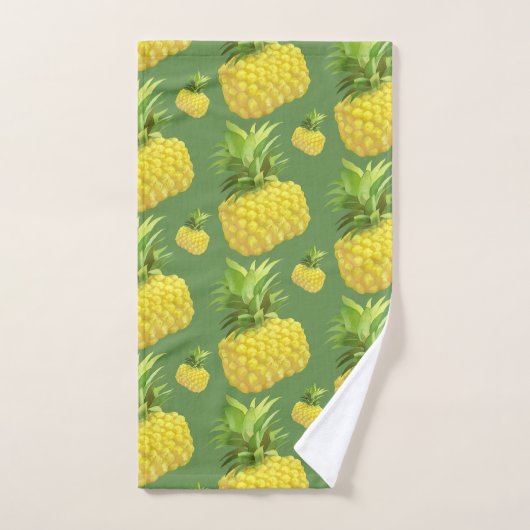 Ananas-Illustration Badhandtuch Set (Handtuch)