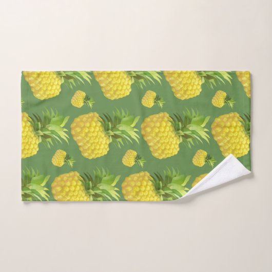 Ananas-Illustration Badhandtuch Set (Handtuch)