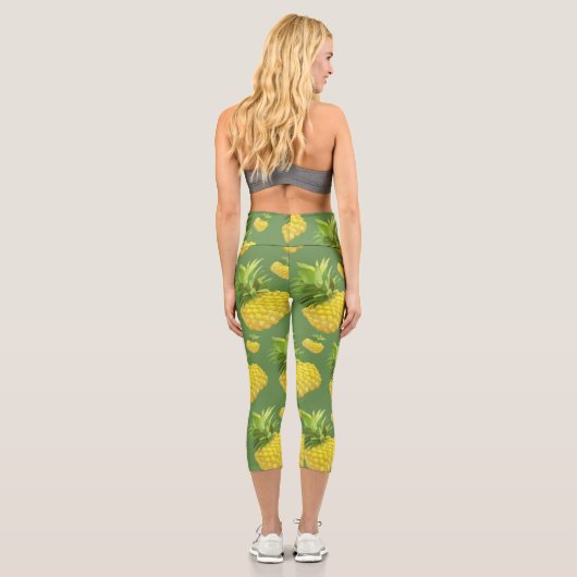 Ananas-Illustration Capri Leggings (Rückseite)