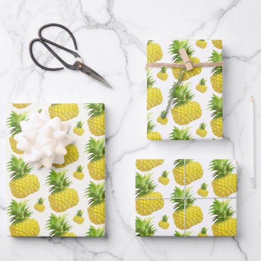 Ananas-Illustration Geschenkpapier Set (Vorderseite)