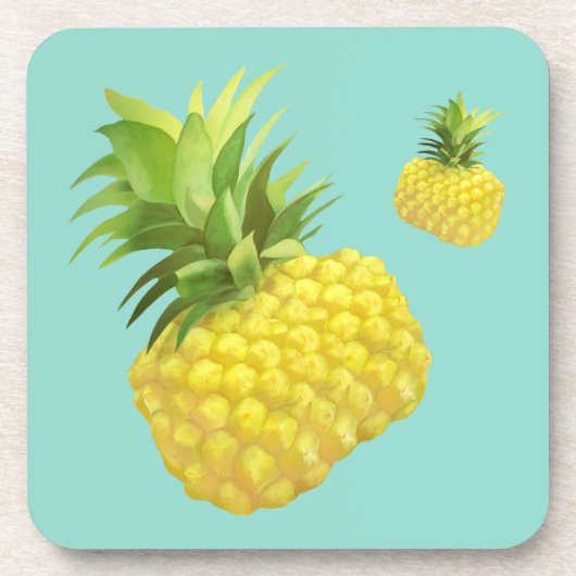 Ananas-Illustration Getränkeuntersetzer (Vorderseite)
