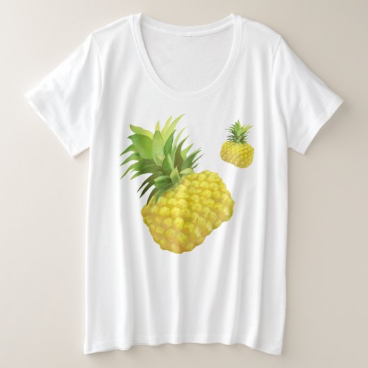 Ananas-Illustration Große Größe T-Shirt (Design vorne)
