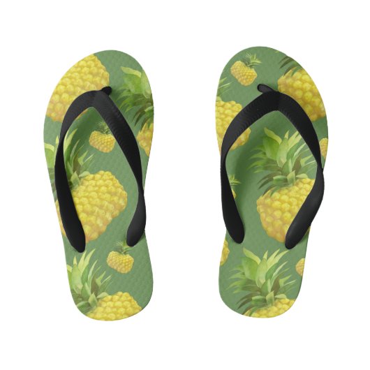 Ananas-Illustration Kinderbadesandalen (Fußbett)