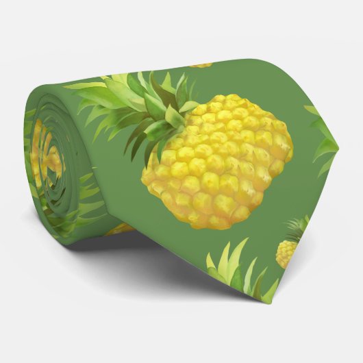 Ananas-Illustration Krawatte (Gerollt)