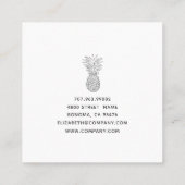 Ananas Illustration Räume Designer Square Bu Quadratische Visitenkarte (Rückseite)