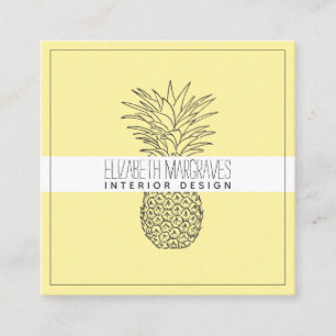 Ananas Illustration Räume Designer Square Bu Quadratische Visitenkarte