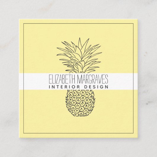 Ananas Illustration Räume Designer Square Bu Quadratische Visitenkarte (Vorderseite)