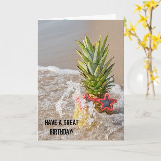 Ananas im Meer Karte (Gelbe Blume)