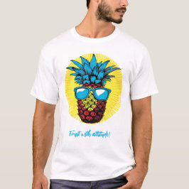 Ananas im Pop Art Stil in blauer Sonnenbrille T-Shirt