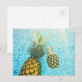 Ananas im Schwimmbad Postkarte (Vorne/Hinten)