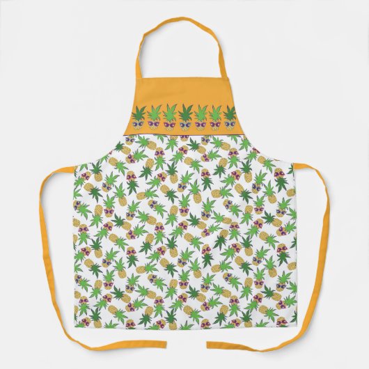 Ananas im Sommer mit Sonnenbrillen Muster Schürze (Vorderseite)