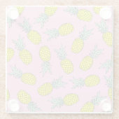 Ananas im Sommer: Vintage Fruchtwürfel Glasuntersetzer (Rückseite)